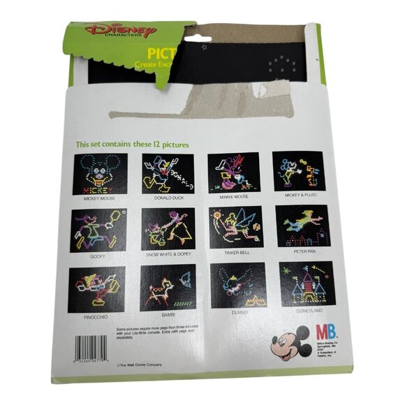 Lite-Brite Original Pictures Box Disney Picture Refills 7/8 in Pegs 1990 Vtg Toy - Picture 4 of 16